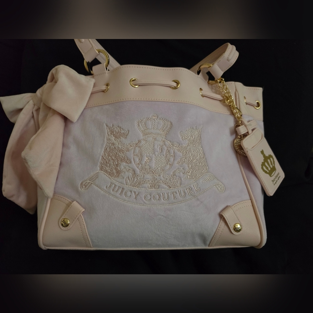 Juicy Couture Lilac And Pink Scottie Dog Daydreamer Tote